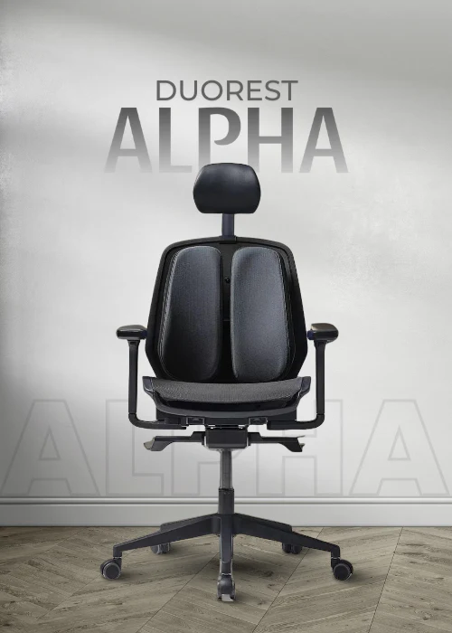 Duorest Alpha | High Back Chair Ergonomic Executive Office Chair With Headrest | Adjustable Backrest, Seat & Armrest