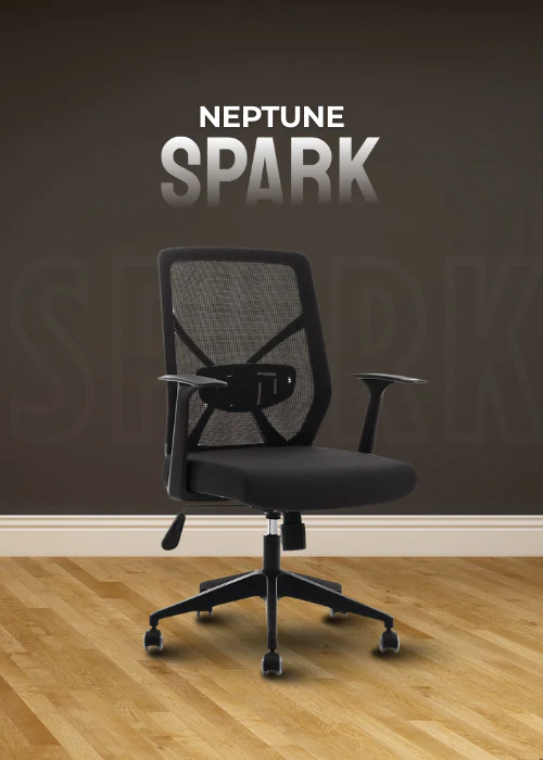 Neptune Spark | Ergonomic Mid Back Mesh Chair | Adjustable Lumbar Support