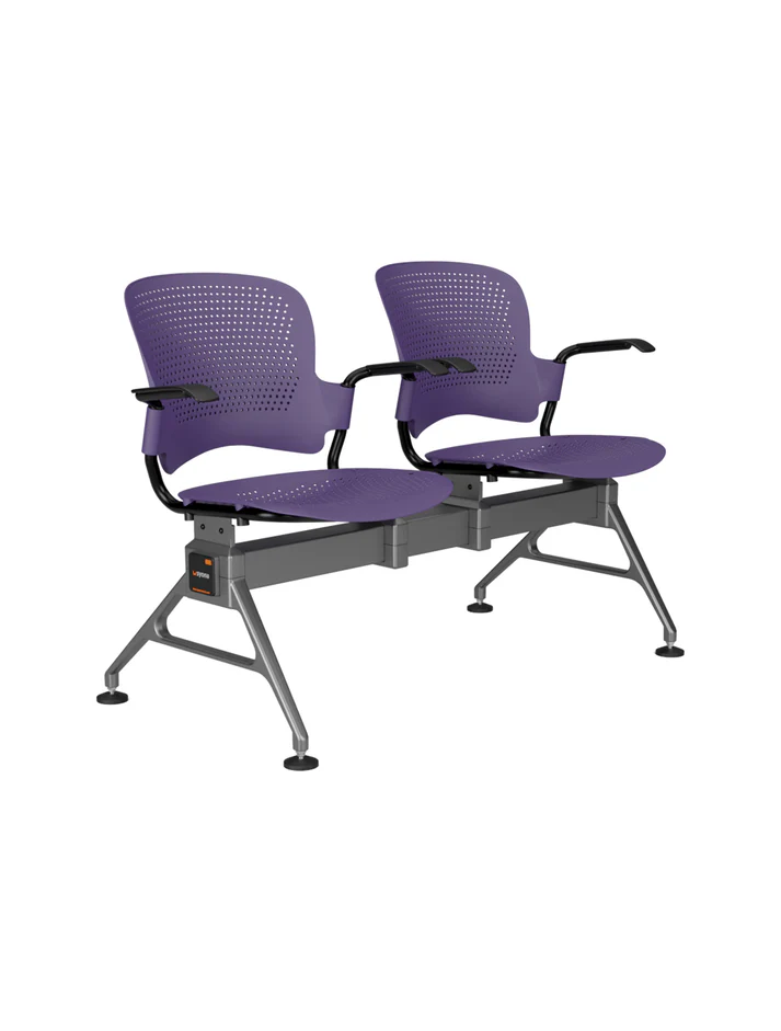 2 seater venus gang chair purple