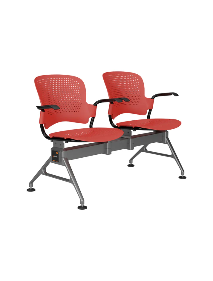 2 seater venus gang chair red