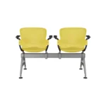 2 seater venus gang chair yellow back view