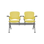 2 seater venus gang chair yellow front view