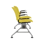 2 seater venus gang chair yellow side view