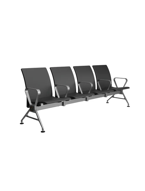 4 seater Jupiter ace mid back waiting chairs black