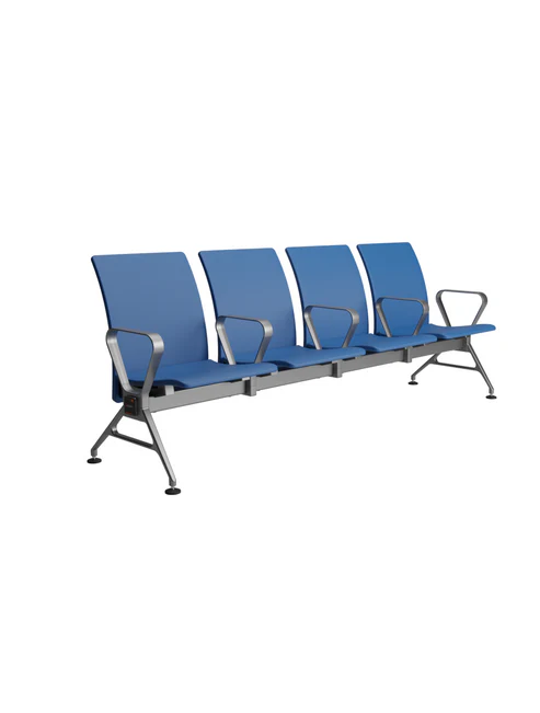 4 seater Jupiter ace mid back waiting chairs blue