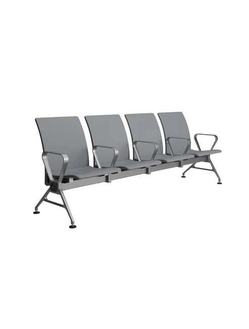 4 seater Jupiter ace mid back waiting chairs grey