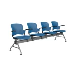4 seater venus gang chair blue