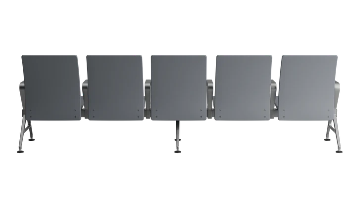 5 seater jupiter ace mid back waiting chairs back view grey