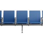 5 seater jupiter ace mid back waiting chairs blue front view