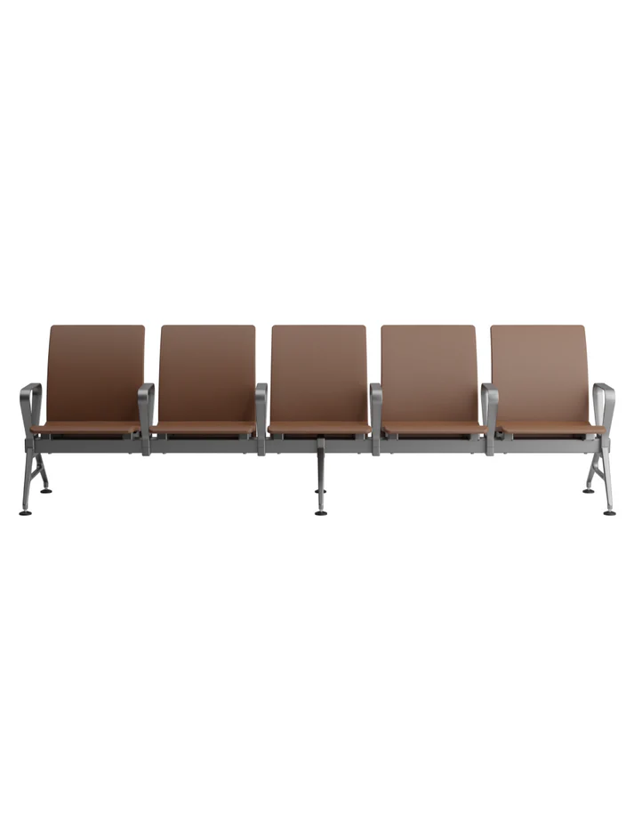 5 seater jupiter ace mid back waiting chairs brown
