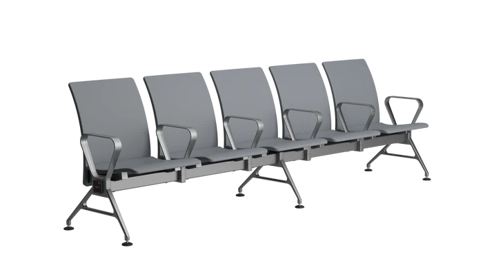 5 seater jupiter ace mid back waiting chairs grey