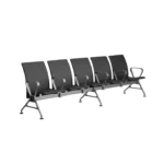 5 seater jupiter ace mid back waiting chairs side view 1
