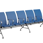 5 seater jupiter ace mid back waiting chairs side view blue