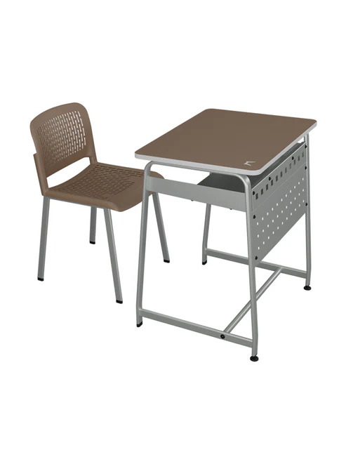 Eris type A kids study chair and table brown