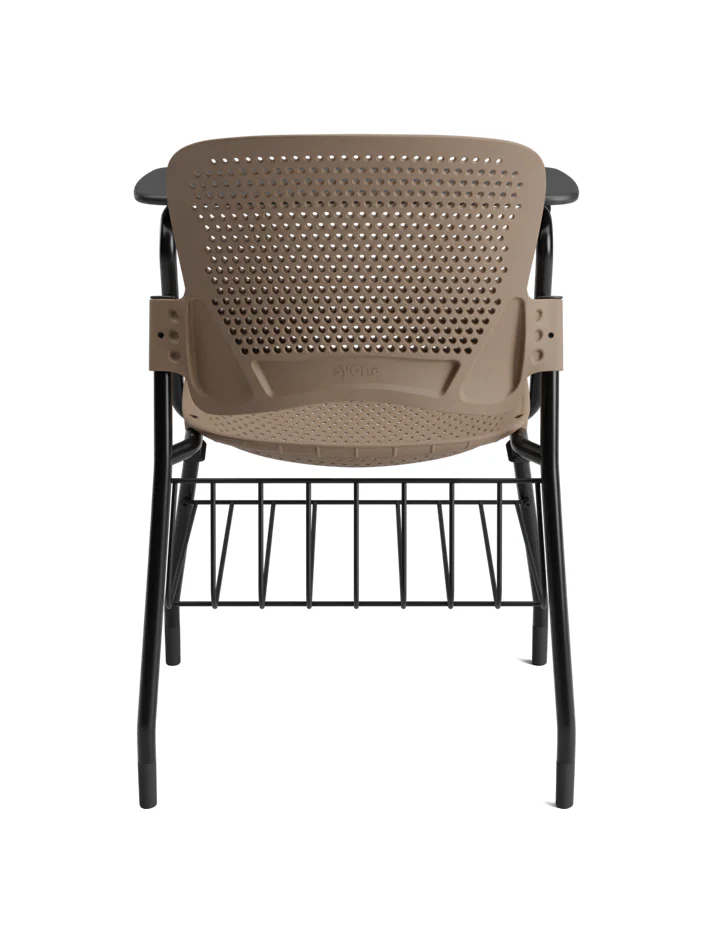 Venus WP1 writing pad chair with book rack back view Venus WP1 writing pad chair with book rack back view