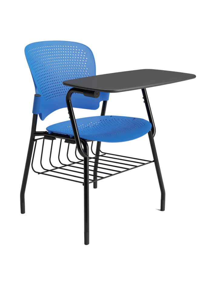 Venus WP1 writing pad chair with book rack blue Venus WP1 writing pad chair with book rack blue