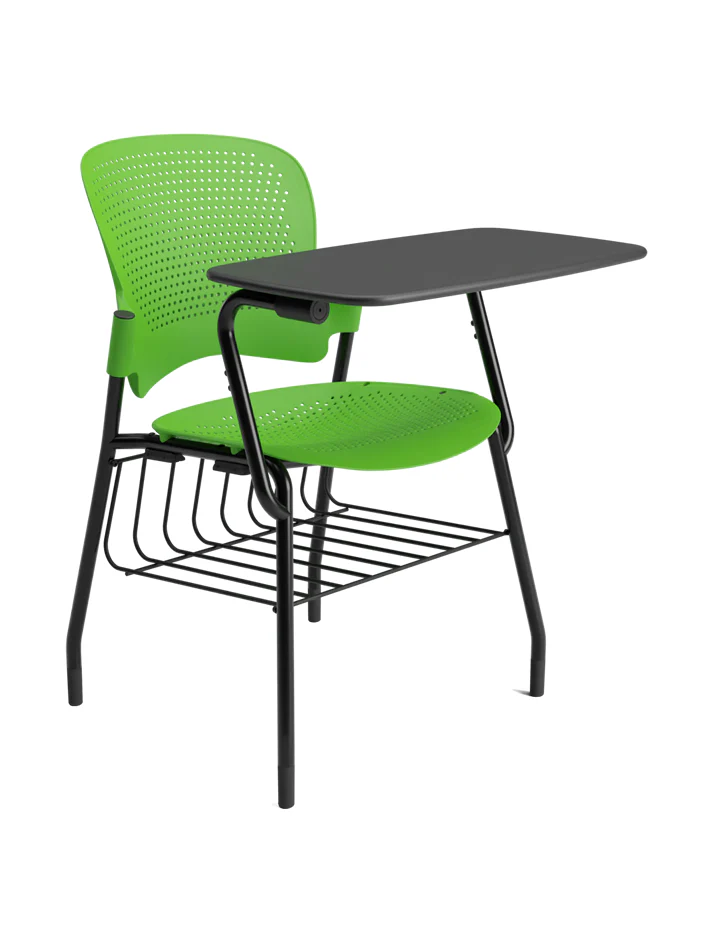 Venus WP1 writing pad chair with book rack green Venus WP1 writing pad chair with book rack green