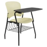 Venus WP1 writing pad chair with book rack ivory Venus WP1 writing pad chair with book rack ivory