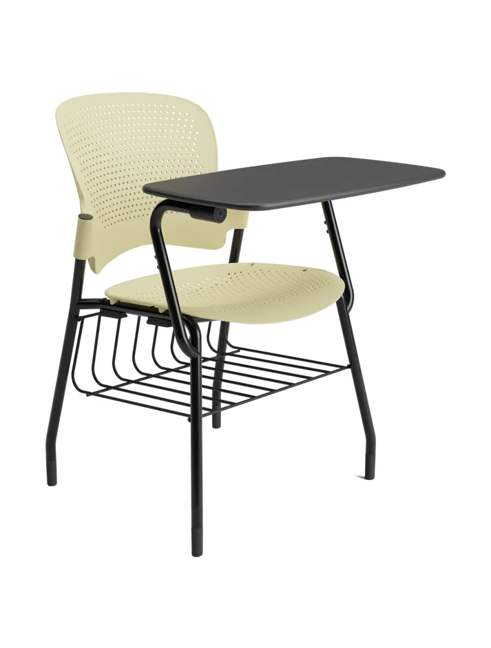 Venus WP1 writing pad chair with book rack ivory Venus WP1 writing pad chair with book rack ivory