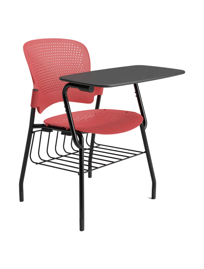 Venus WP1 writing pad chair with book rack red Venus WP1 writing pad chair with book rack red