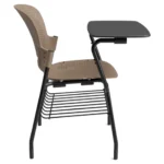 Venus WP1 writing pad chair with book rack side view Venus WP1 writing pad chair with book rack side view