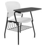 Venus WP1 writing pad chair with book rack white Venus WP1 writing pad chair with book rack white