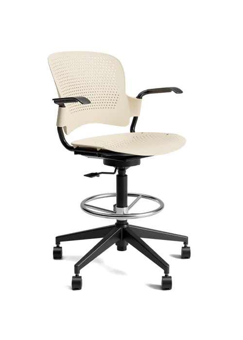 Venus WT rise lab chair ivory angled view
