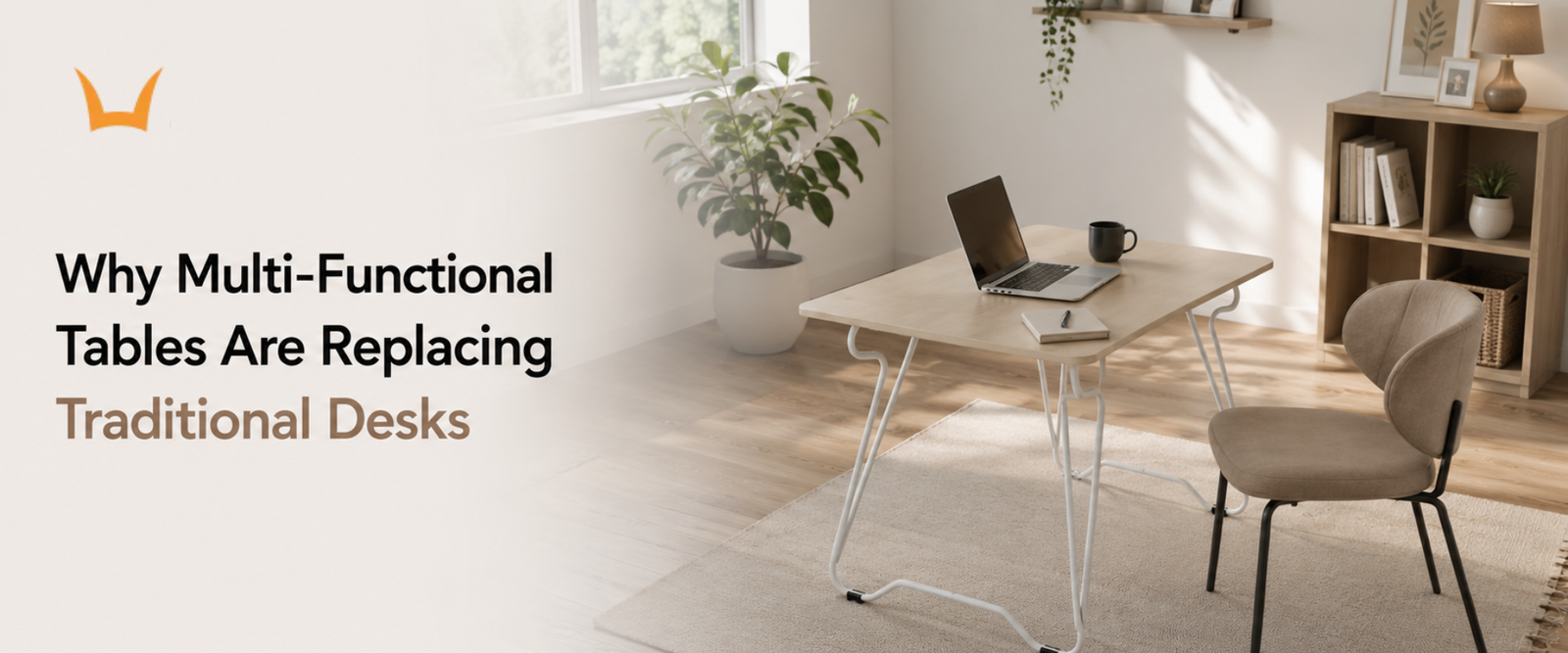 White-legged wooden desk with laptop replacing traditional office desk
