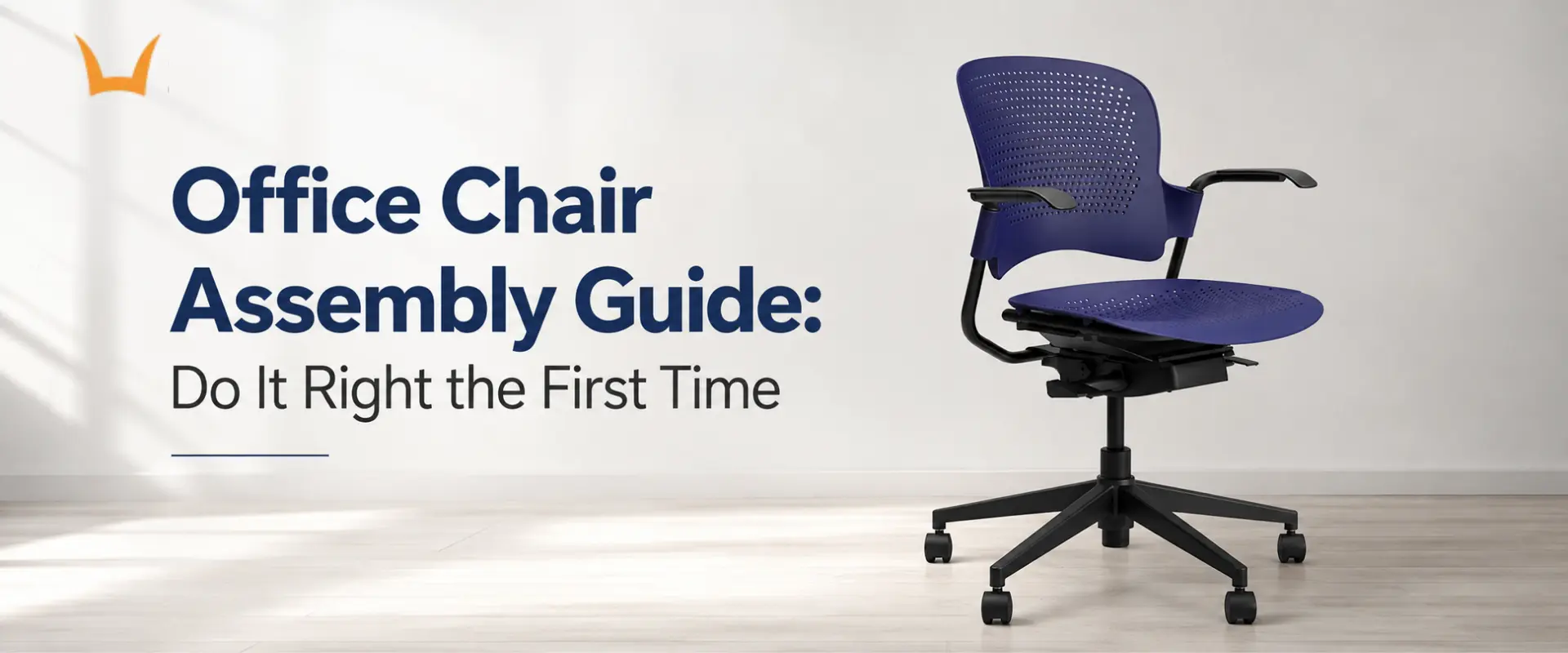 Office chair assembly guide for correct and secure installation.